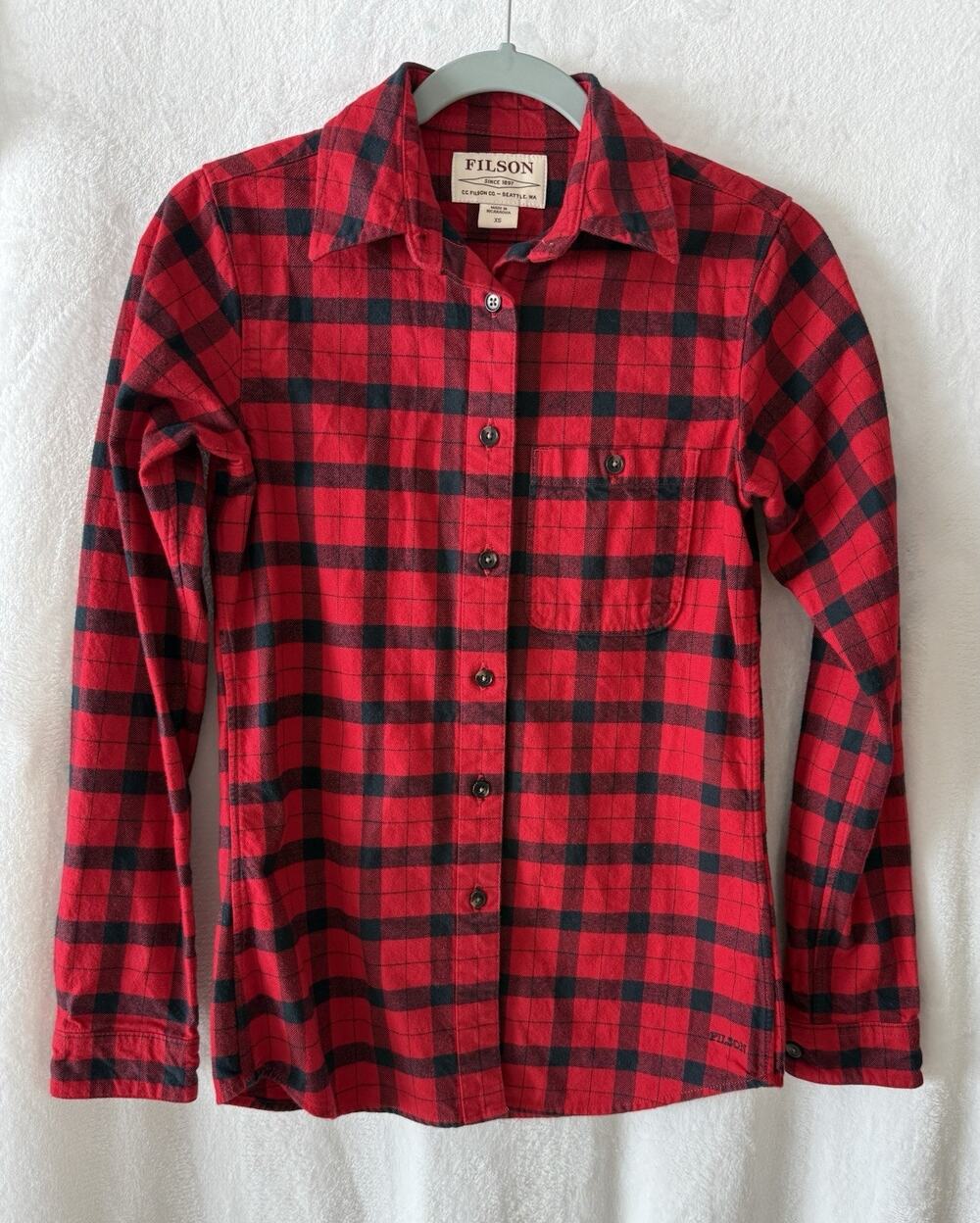 Filson Women's Alaskan Guide Shirt Red Plaid Flannel CC Filson Size XSmall